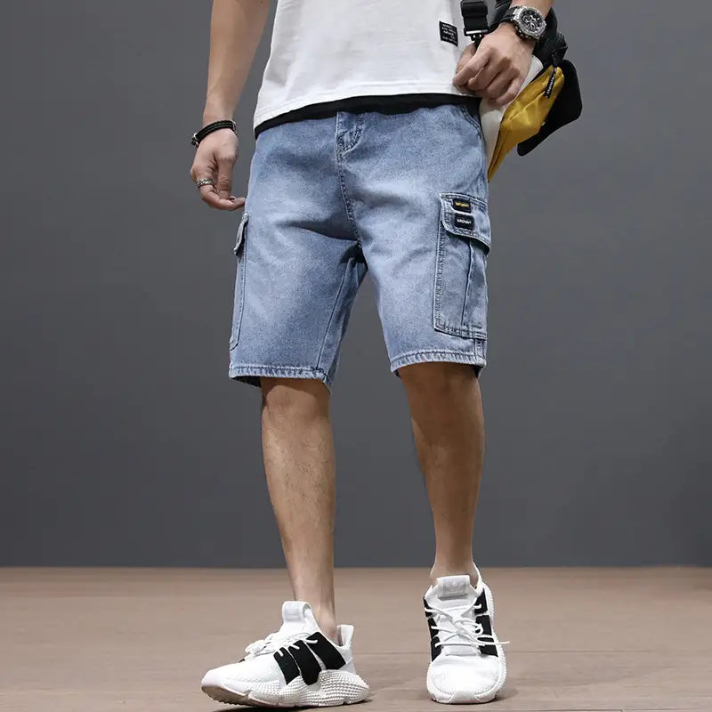 Men Denim Shorts Large Size Loose Fit Summer Wear