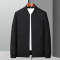 Men's Black Bomber Jacket with Zip Front