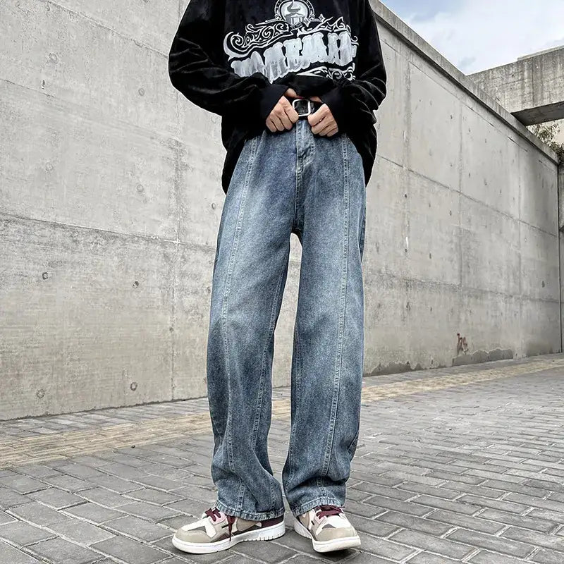 Hip-Hop Jeans Men Wide Leg Spring Autumn Pants