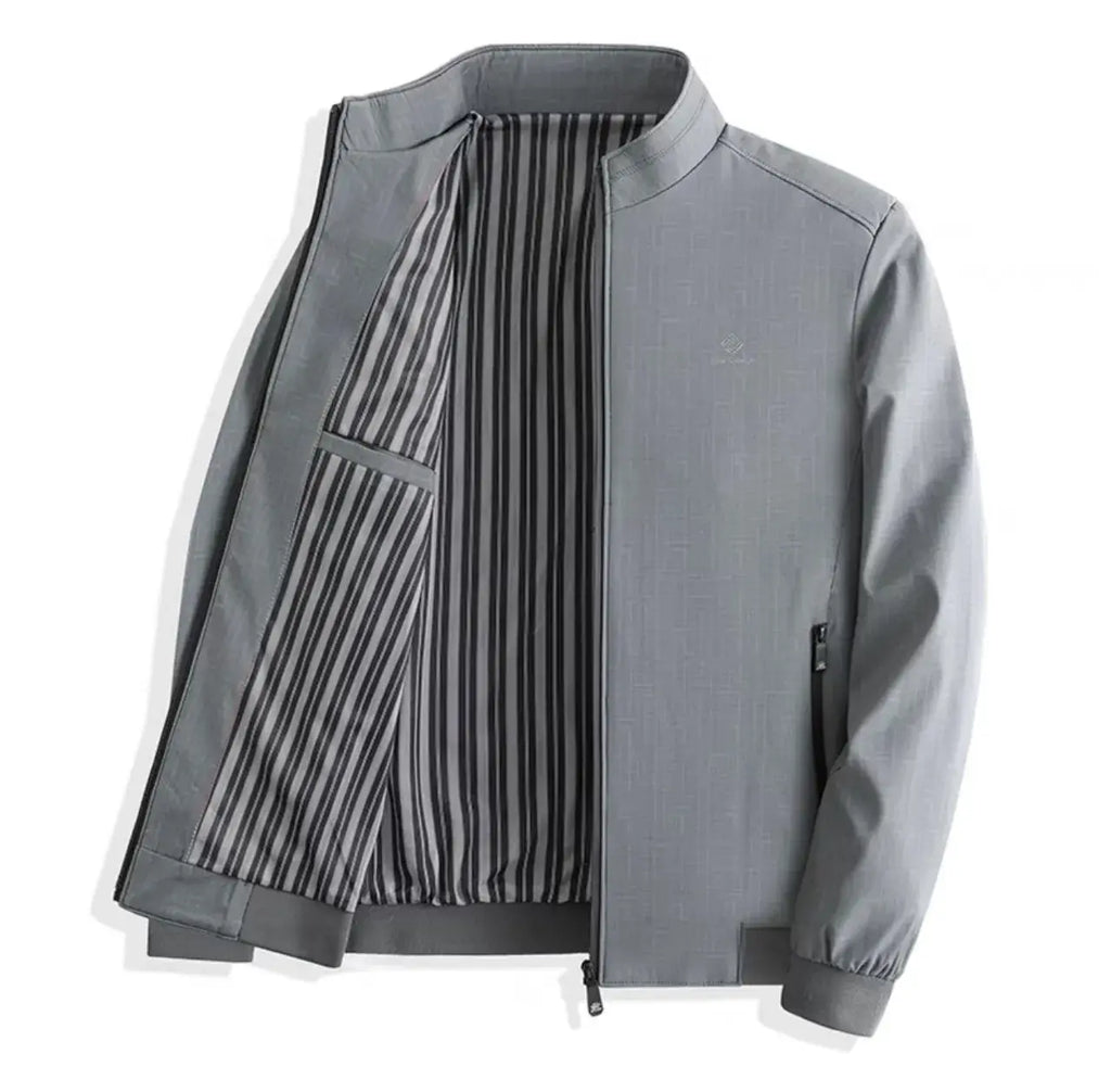 Men's Grey Crossbody Jacket with Crossbody Strap