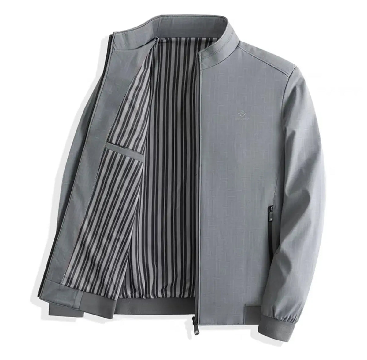 Men's Grey Crossbody Jacket with Crossbody Strap