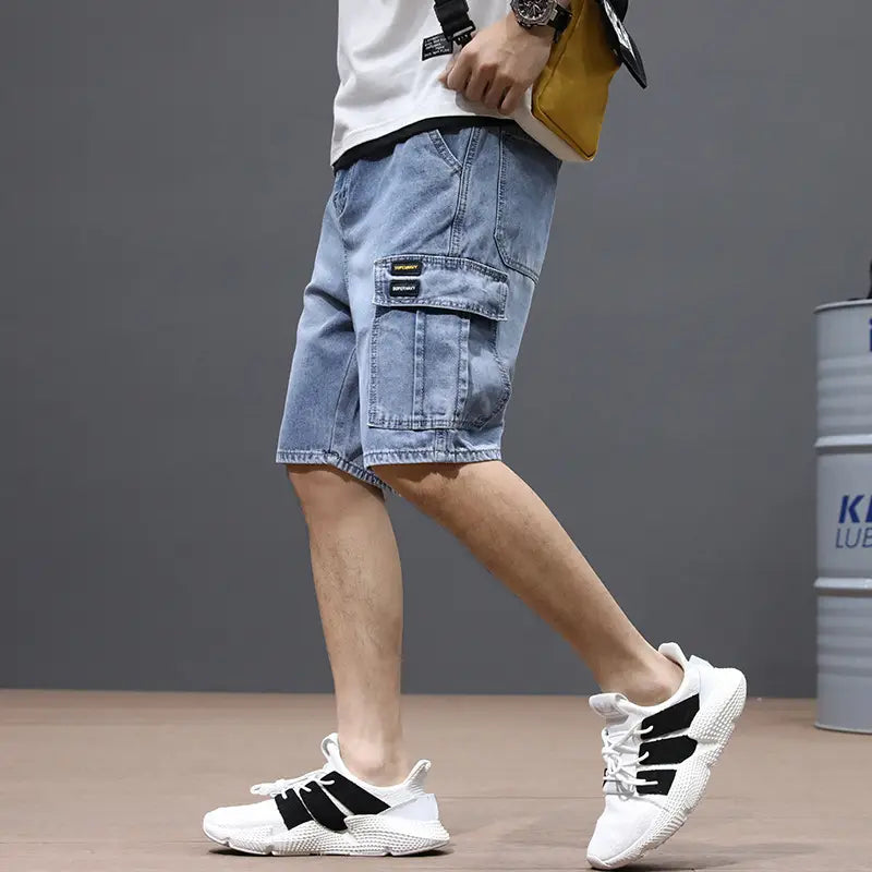 Men Denim Shorts Large Size Loose Fit Summer Wear