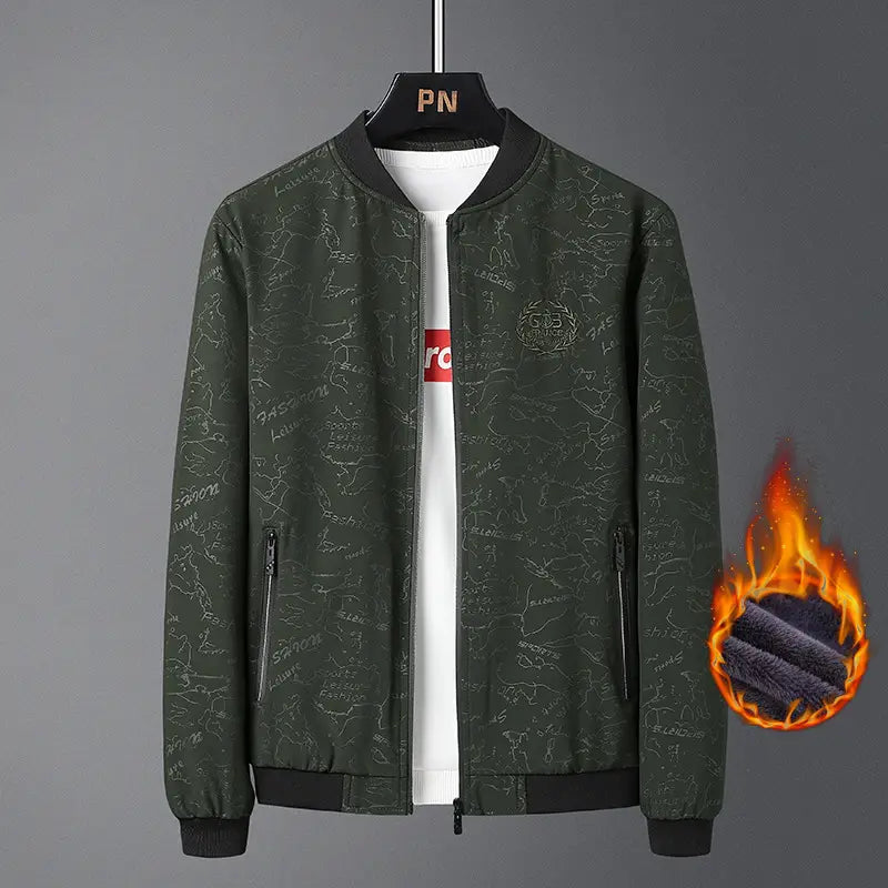 Men's Fleece Lined Jacket Black Fleece Plus Size