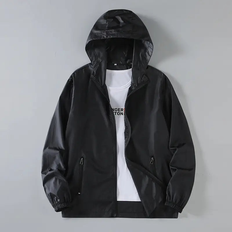 Men Navy Hooded Jacket Large M-7XL260