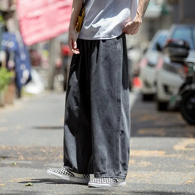Wide Leg Korean Style Jeans for Men Large