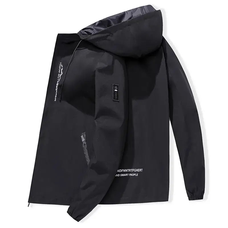 Men's Black Hooded Hoodie Spring Autumn 2023
