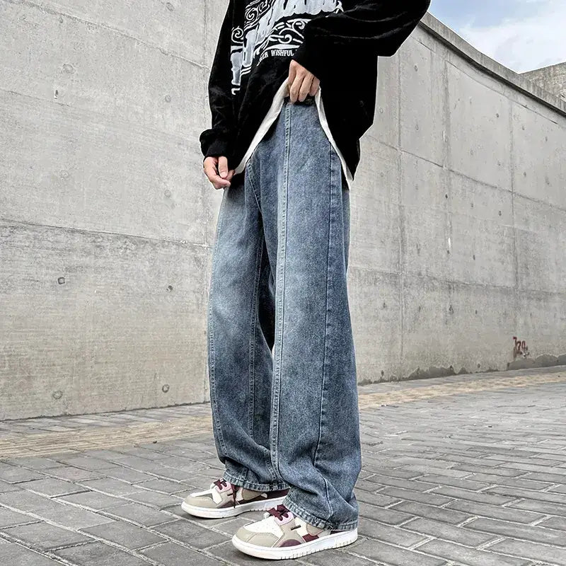 Hip-Hop Jeans Men Wide Leg Spring Autumn Pants