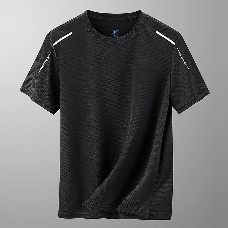 Men Ice Silk T-Shirt Navy Blue 2024