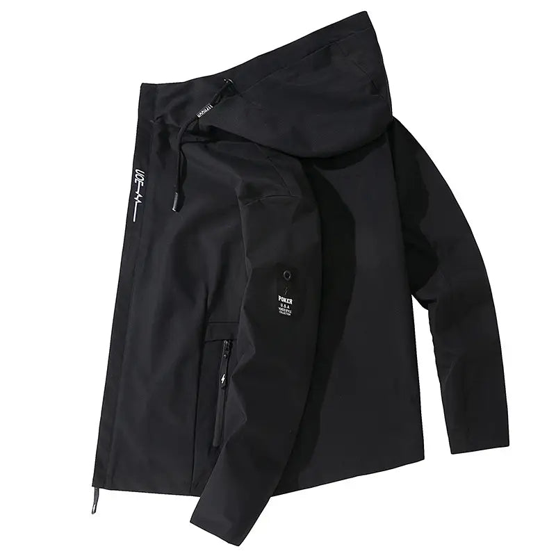 Men's Hooded Flying Jacket Beige 2024 Autumn