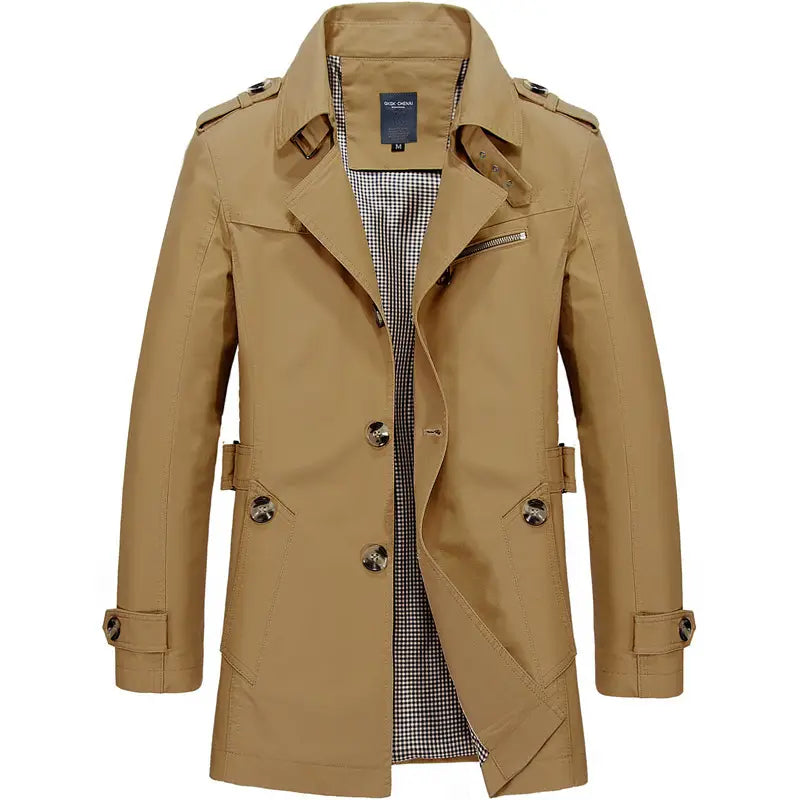 Men's Pure Cotton Beige Coat 2022 Spring Autumn