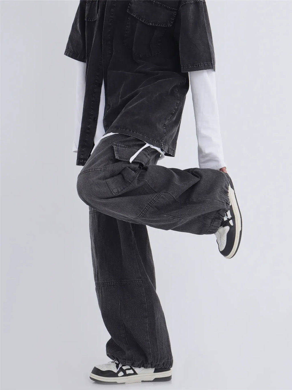 2022 Hip Hop Couple Loose Wide Leg Jeans Men Women