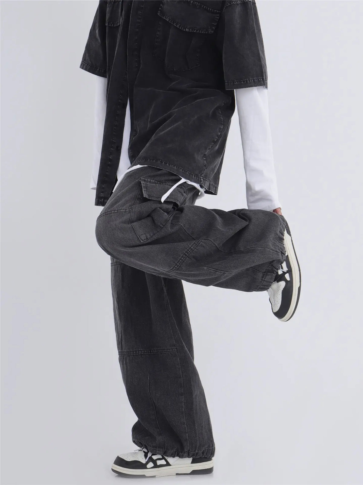 2022 Hip Hop Couple Loose Wide Leg Jeans Men Women