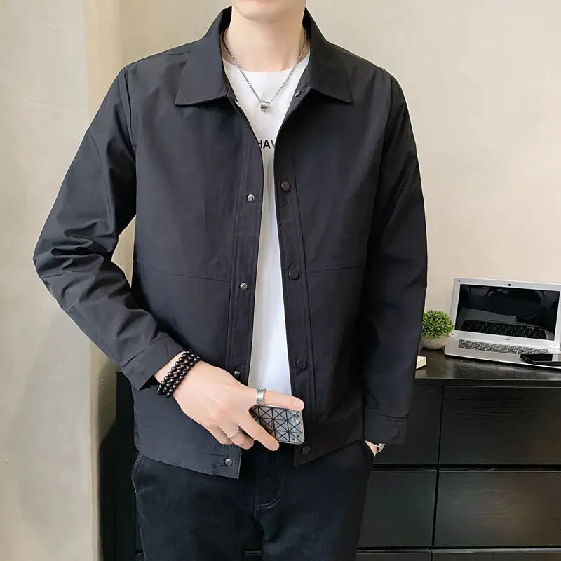 Men's Stand Collar Jacket Grey 2023 Spring New Casual Top
