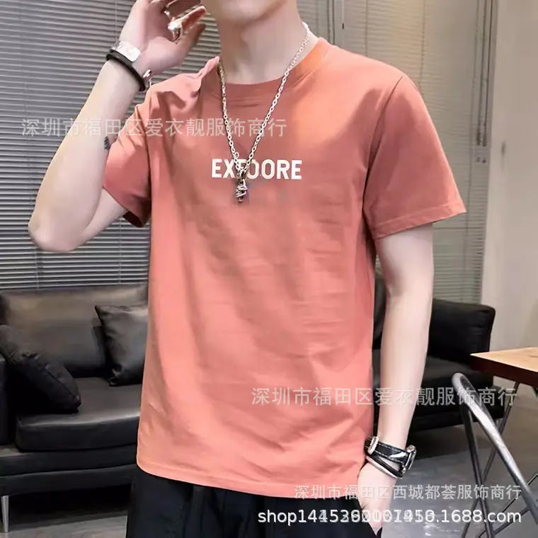 Men Black Graphic T-Shirt Casual Streetwear
