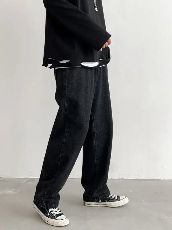 Xxbro Men's Wide Leg Retro Jeans All-Match Loose Fit