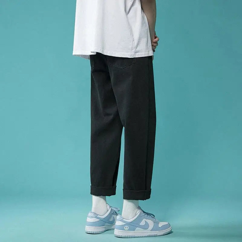 Men High Waist Wide Leg Jeans 2024 Spring