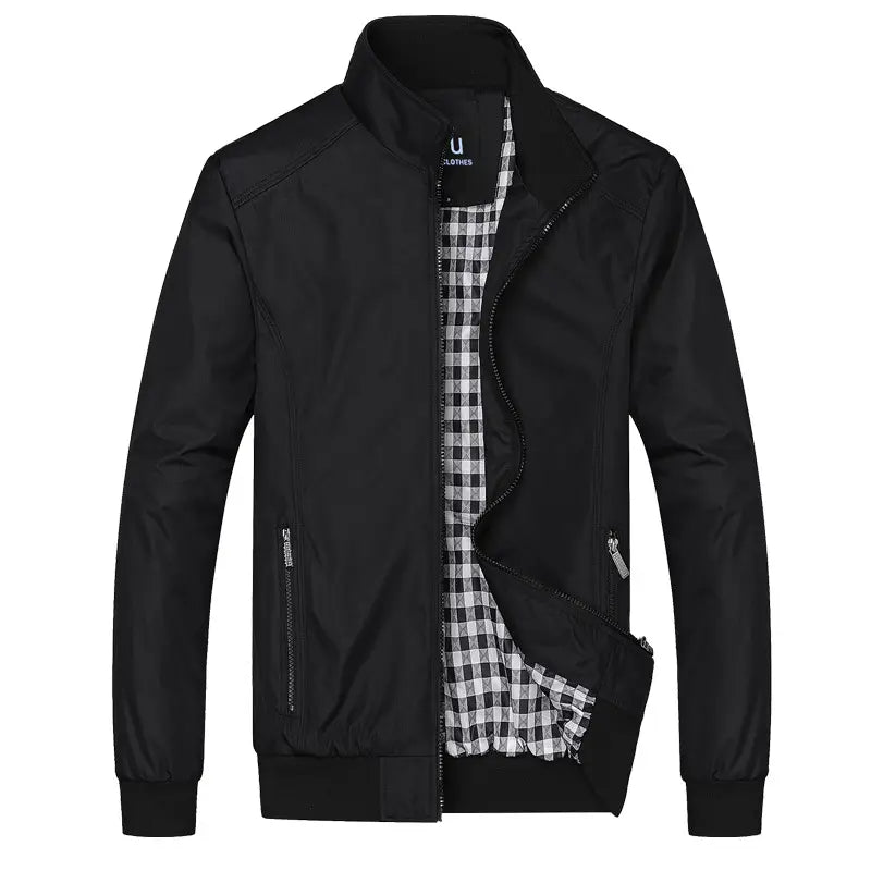 Black Thickened Business Men's Jacket Large Casual Loose