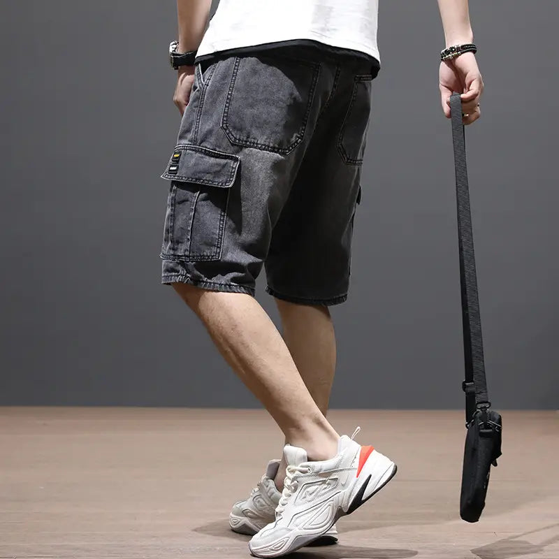 Men Denim Shorts Large Size Loose Fit Summer Wear