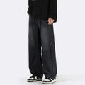Men Wide Leg Retro Draped Jeans Spring Autumn