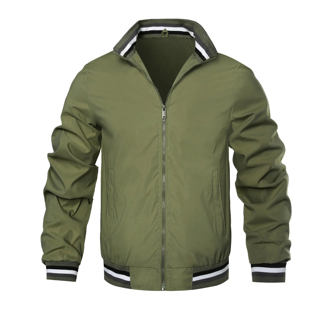 Men's 2023 Olive Green Cardigan Jacket with Hood