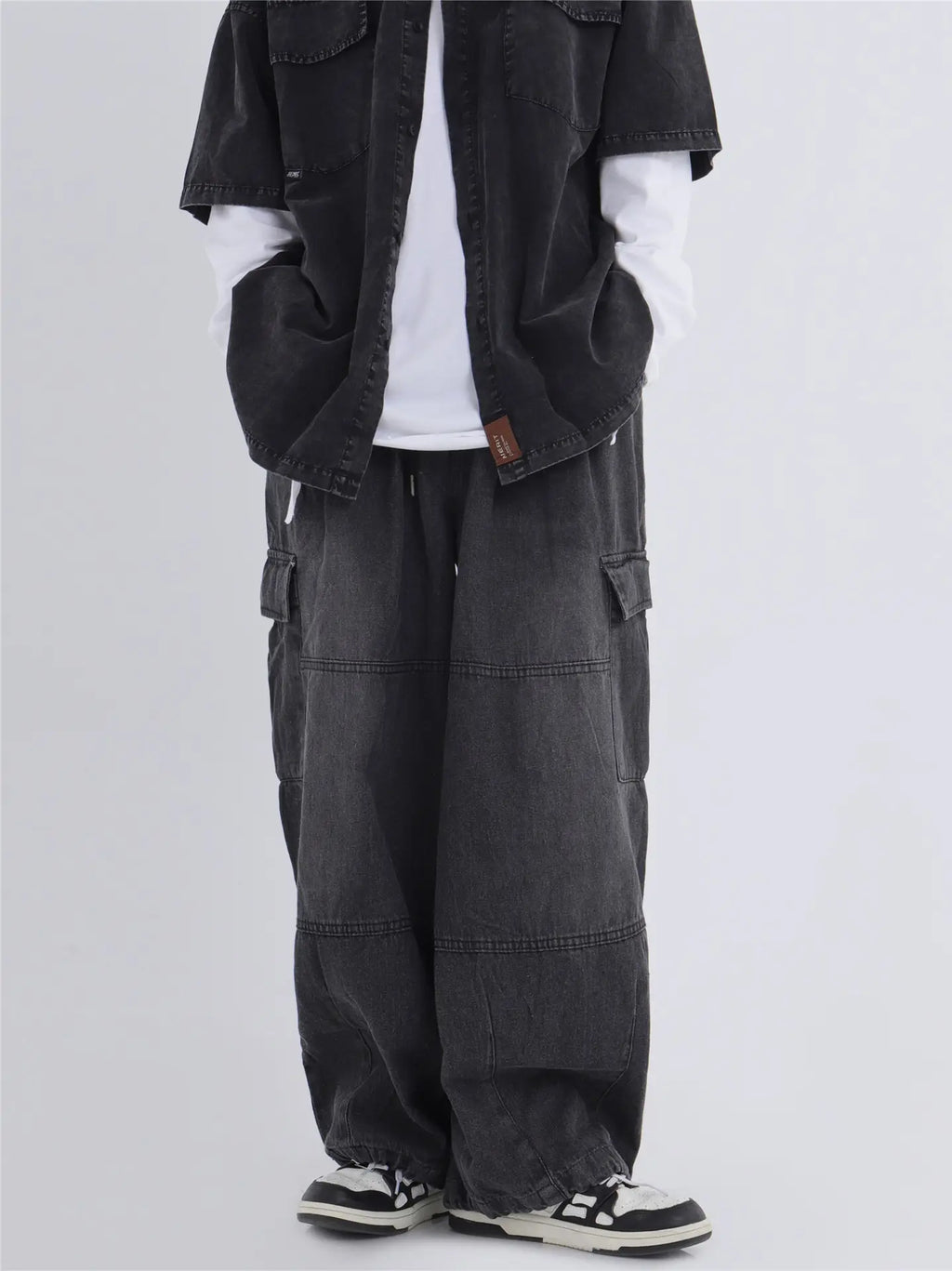 2022 Hip Hop Couple Loose Wide Leg Jeans Men Women