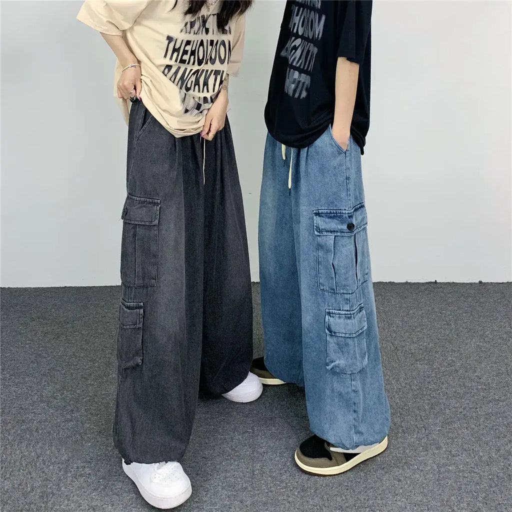 Men Women Hip Hop Loose Jeans Large Size