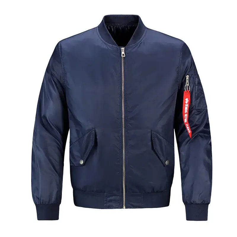 Red Bomber Jacket for Men Plus Size Windproof