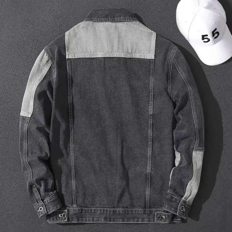 Men Denim Jacket Blue Grey Spring Wear