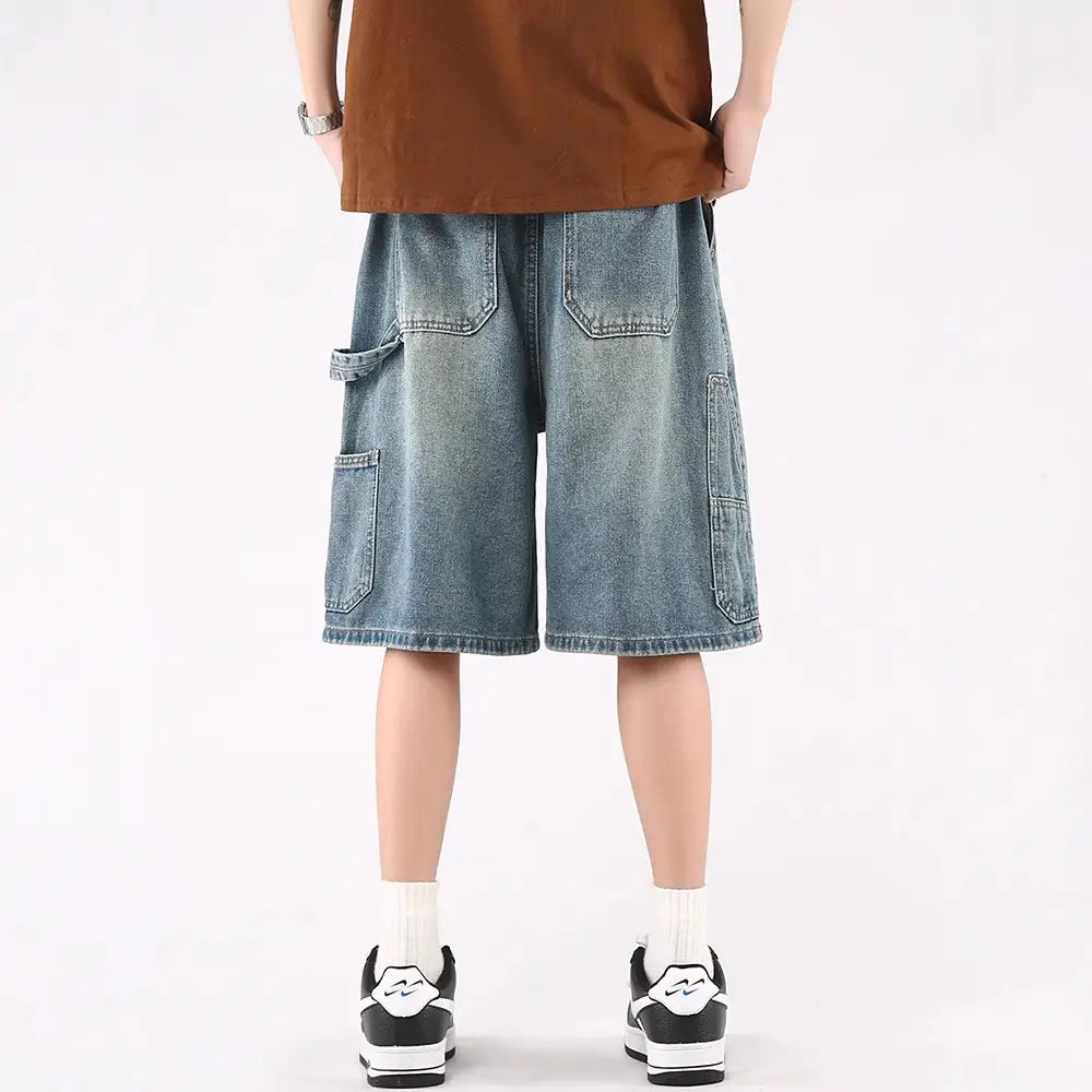 Denim Shorts Men Summer Loose Wide Leg 2023