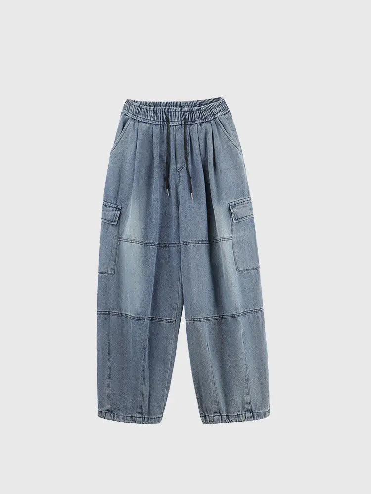 2022 Hip Hop Couple Loose Wide Leg Jeans Men Women