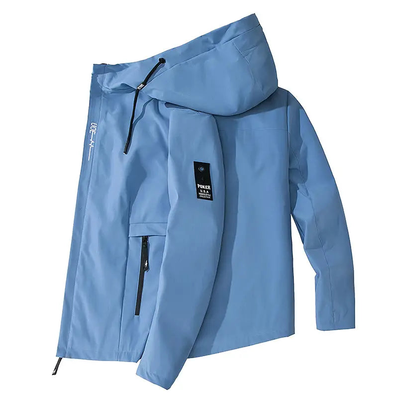 Men's Hooded Flying Jacket Beige 2024 Autumn