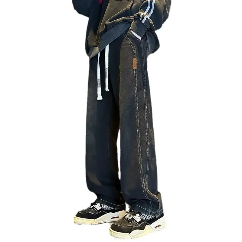 Washed Jeans Boys 2024 Summer Wide Leg Straight Leg Pants