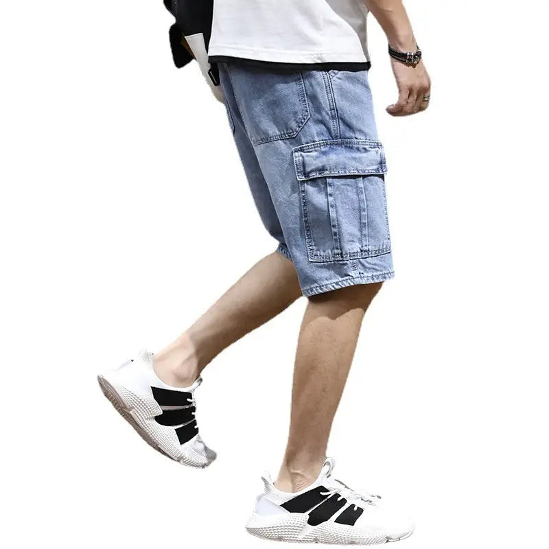 Men Denim Shorts Large Size Loose Fit Summer Wear