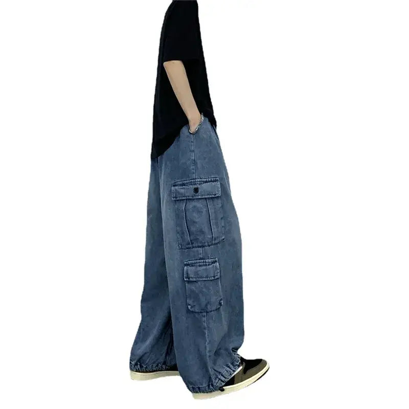 Men Women Hip Hop Loose Jeans Large Size
