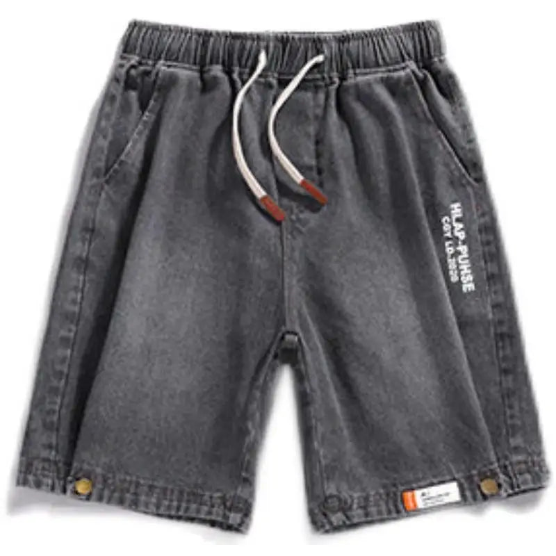 Men Denim Shorts Snap Button Thin Summer Casual