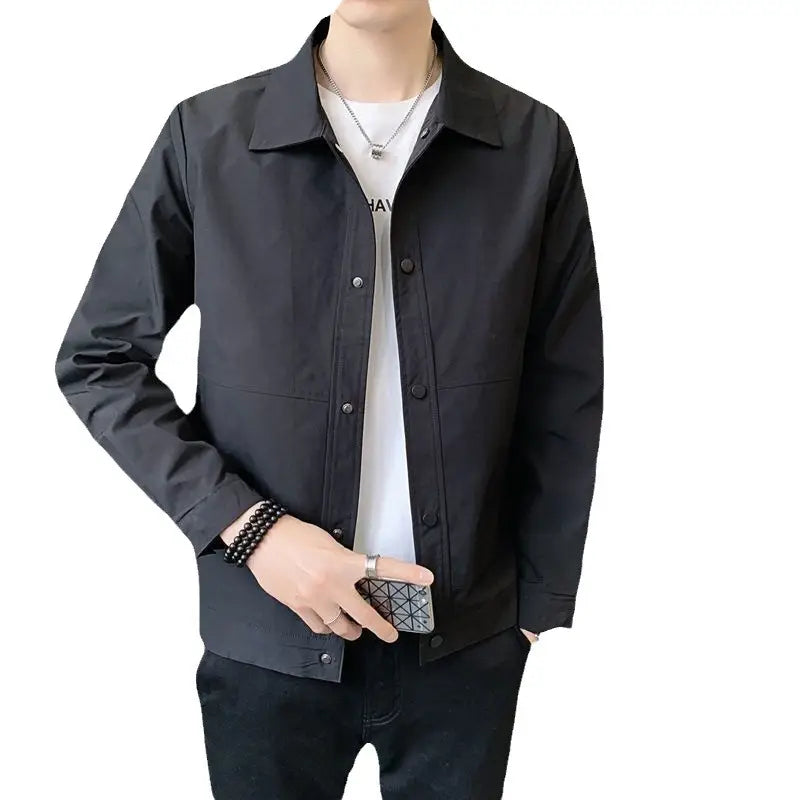 Men's Stand Collar Jacket Grey 2023 Spring New Casual Top