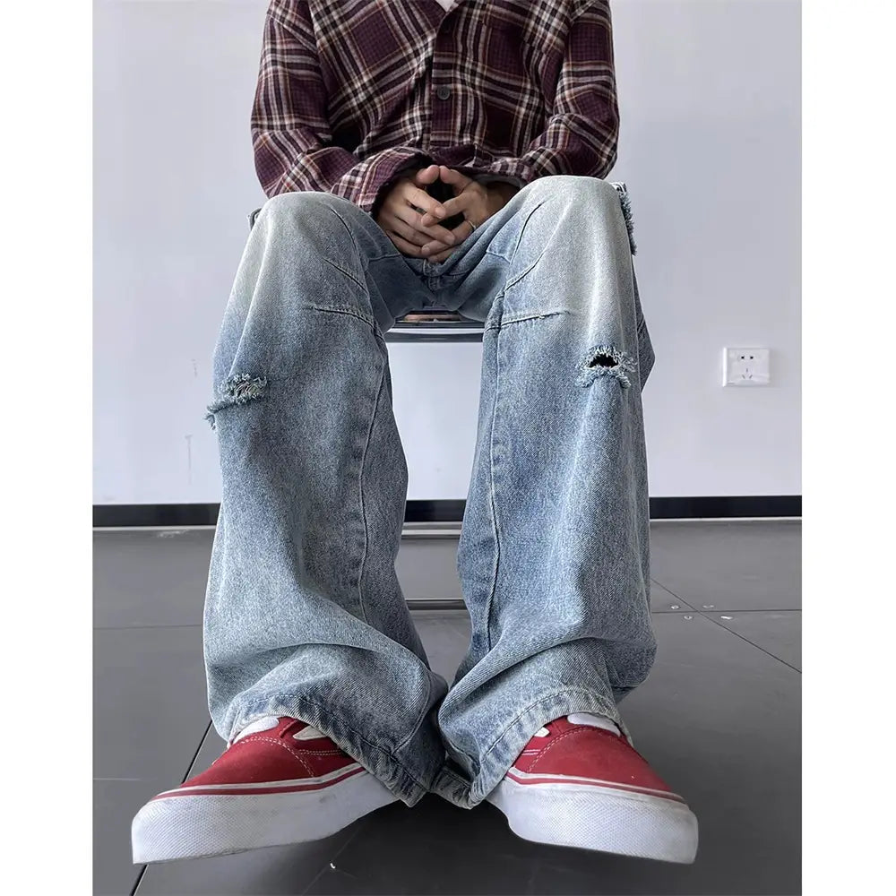 2024 Vintage Ripped Cargo Jeans for Men