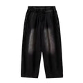 Elastatic Oversize Jeans Men Women Japanese Style Loose Dipping Wide Leg Pants