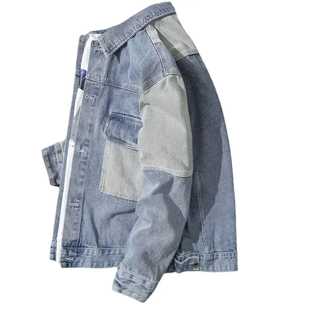 Men Denim Jacket Blue Grey Spring Wear