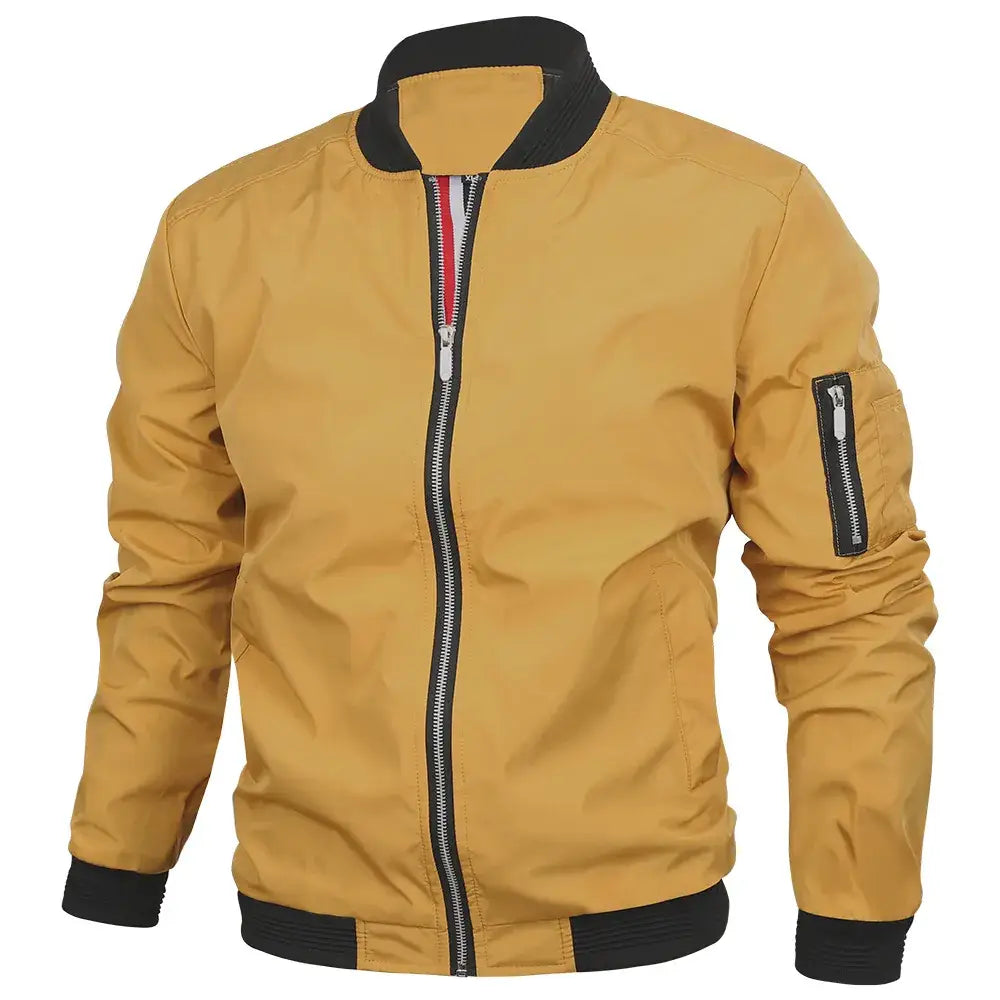 Men's Blue Bomber Jacket Spring Autumn Casual Coat