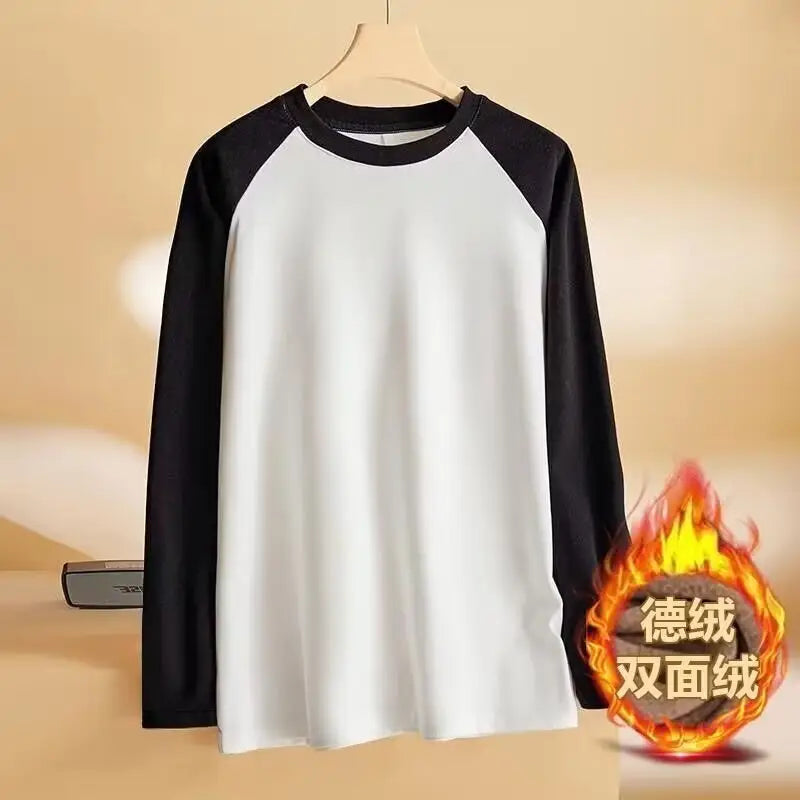 Men's Double-Sided Velvet Raglan Shirt Black Green