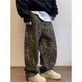Men Leopard Print Wide Leg Pants Spring Autumn