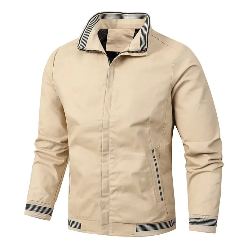 Men's Black Fleece Jacket with Zip Front & Collar