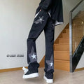 Men's White 5-Pin Star Jeans High Street Wide Leg Pants