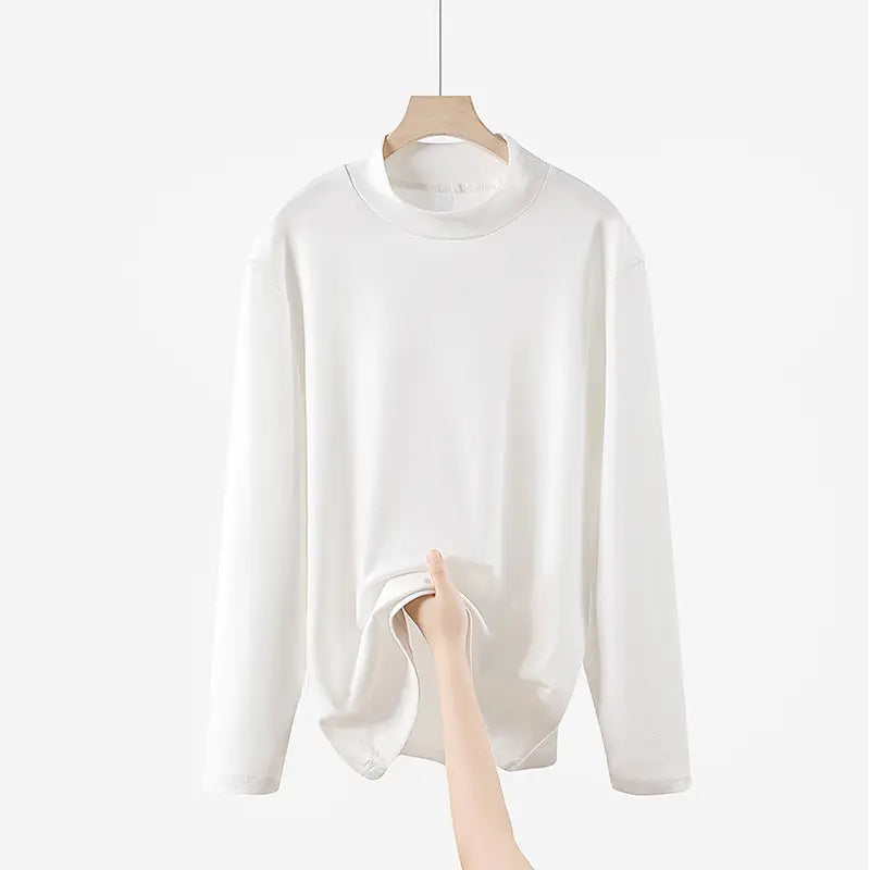 Men Velvet Long Sleeve T-Shirt Black Brown White