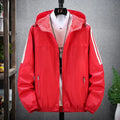 Men Black Hooded Sweatshirt with White Stripes