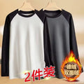 Men's Double-Sided Velvet Raglan Shirt Black Green