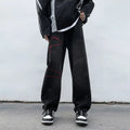 Men's Black Loose Straight Jeans 2023 Spring Autumn