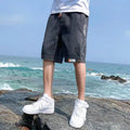 Men Denim Shorts Snap Button Thin Summer Casual