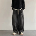 Men Blue Cargo Pants Wide Leg Spring Autumn Loose Fit